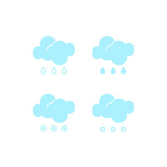 Basic set of essential weather fall-out icons in vector to show the forecast and the current climate outside during the daytime for applications, widgets, and other meteorological designs.