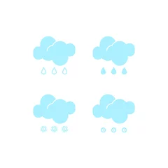 Selbstklebende Fototapeten Basic set of essential weather fall-out icons in vector to show the forecast and the current climate outside during the daytime for applications, widgets, and other meteorological designs. © Alisa