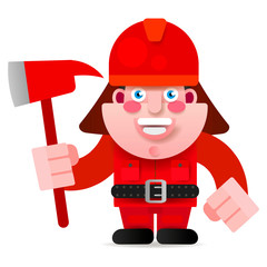 Firefighter Ready To Get Started Vector Illustration