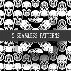 Set Of Five Seamless Patterns For Your Products And Business.