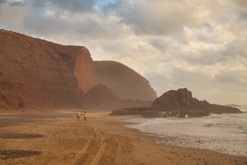 Stunning view of a Legzira beach in Morocco.