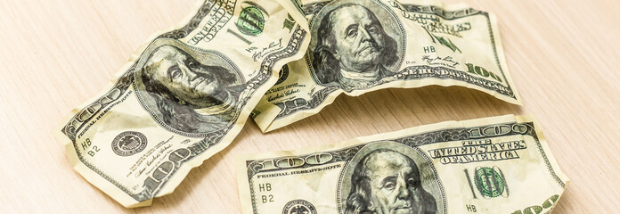 Crumpled american money