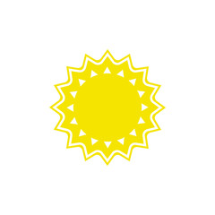 Vector weather icon of sun to show the sunny warm forecast and the current climate outside for applications, widgets, and other meteorological designs.