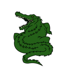 Alligator cartoon mascot character. Fat gator icon
