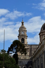 Clock tower with a bell, Catania, Sicily, Italy