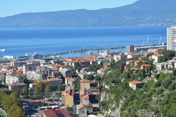 Obraz premium Panorama photo of Rijeka on a sunny day