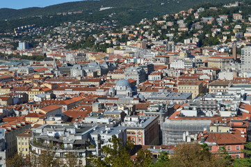 Fototapeta na wymiar Panorama photo of Rijeka on a sunny day