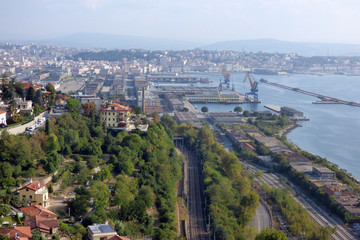 Obraz premium Panorama photo of Rijeka on a sunny day