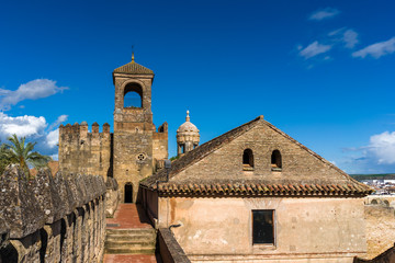 Fototapeta na wymiar Upper structure of the Alcazar of the city of Córdoba, Spain