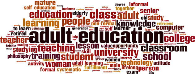 Adult education word cloud