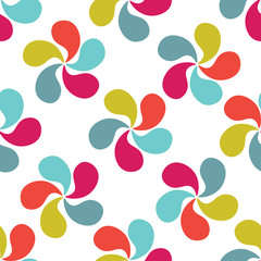 Abstract colorful seamless pattern. Abstract flowers on a white background.