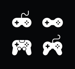 game console icons set. video gaming joystick. vector
