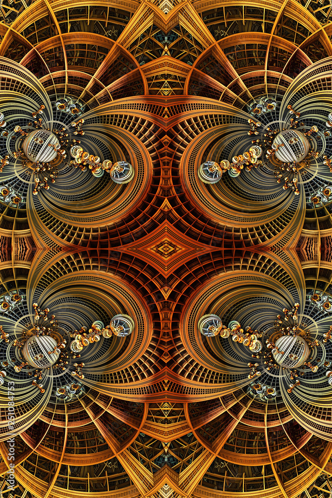 Poster unique 3d computer generated illustration of artistic abstract fractal patterns artwork background