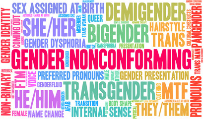 Fototapeta premium Gender Nonconforming Word Cloud