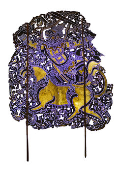 Thai ancient shadow play, Shadow puppet  characters from Ramakien (Ramayana) : Monkey army led by Hanuman.