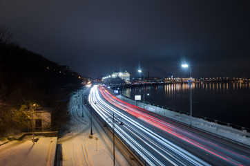 Long Exposure Night Traffic In The City