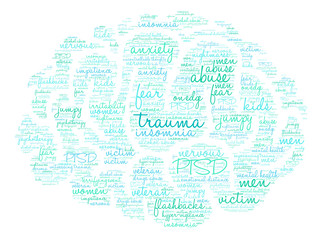 Fototapeta na wymiar Trauma Word Cloud on a white background. 
