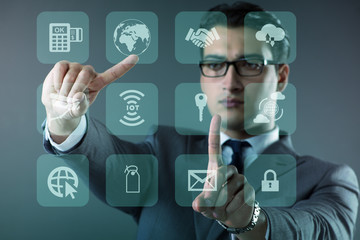 Businessman in online trading and shopping concept