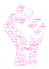 Women's Empowerment Word Cloud on a white background. 