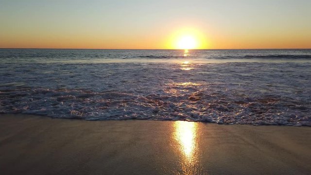 Sunset on beautiful Playa de Zahora. Andalucia. Spain - 4k slow motion footage.