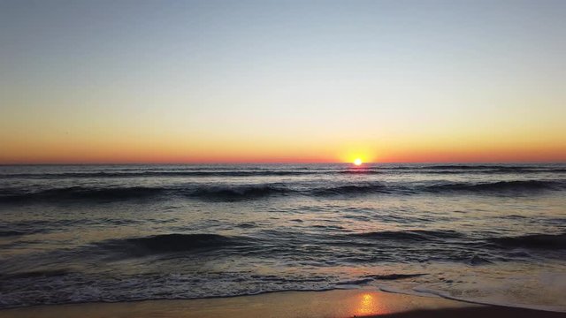 Sunset on beautiful Playa de Zahora. Andalucia. Spain - 4k slow motion footage.