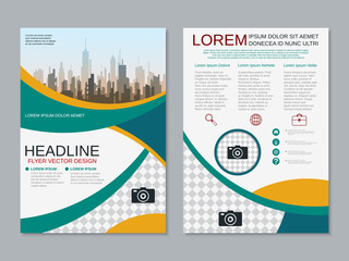 Modern professional two-sided flyer vector design template