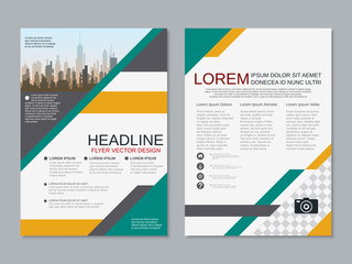 Modern professional two-sided flyer vector design template