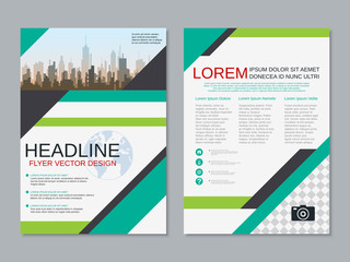 Modern professional two-sided flyer vector design template