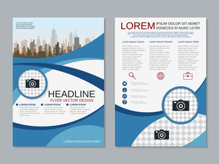 Modern professional two-sided flyer vector design template