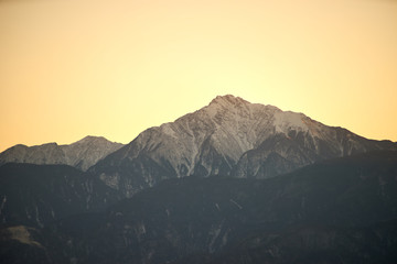夕方の甲斐駒ケ岳・山頂付近