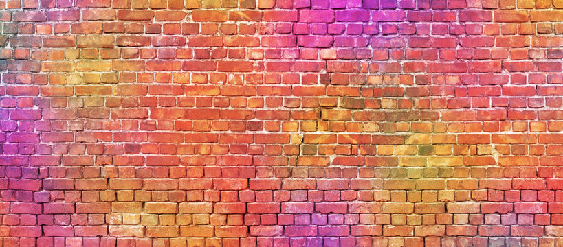 Colorful brickwork texture. Colored brick wall background © dmitr1ch