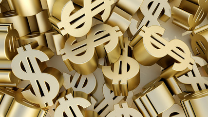 dollar sign money gold finance sale buy saving economy 3D illustration