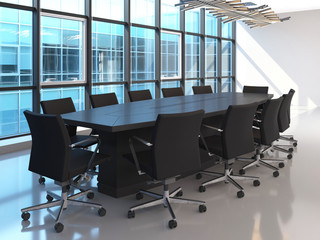 Office Photorealistic Render. 3D illustration. Meeting room.