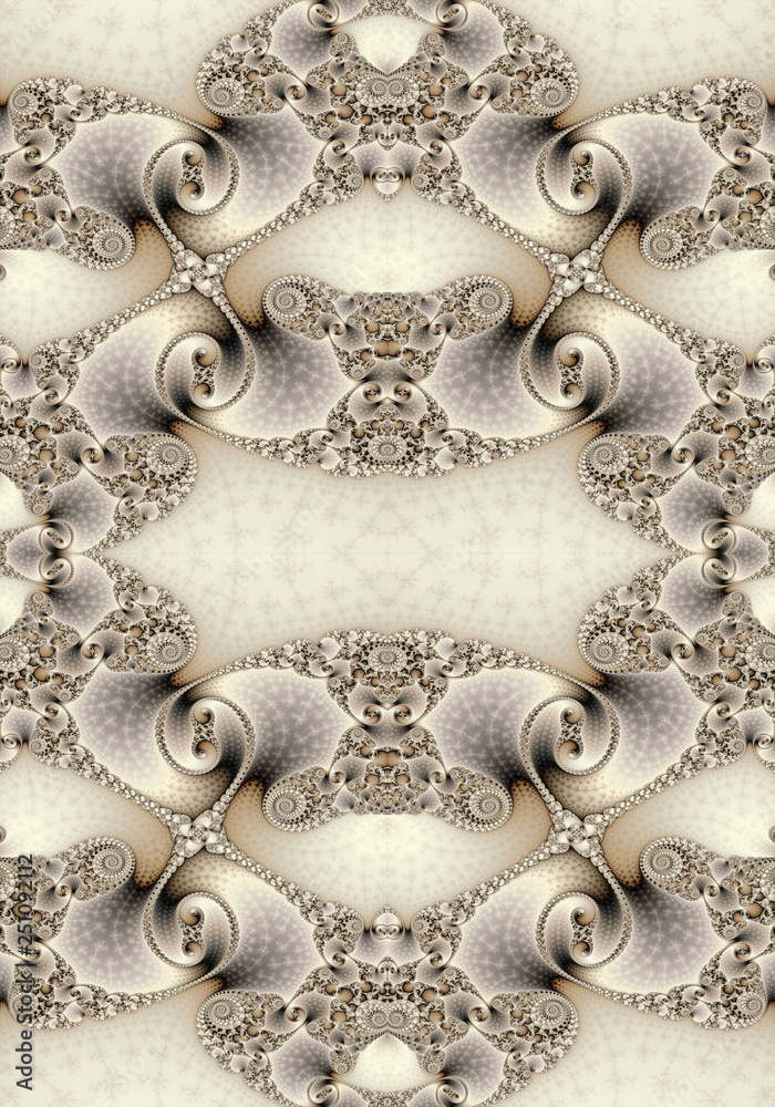 Poster abstract 3d computer generated illustration of unique bright smooth colorful fractal patterns backgr