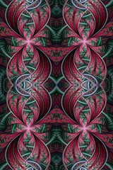 Abstract glowing unique 3d computer generated illustration of fractals artwork background