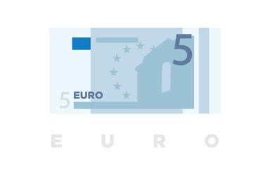 5 euro money banknotes of Europe, flat and minimalistic paper money - vector