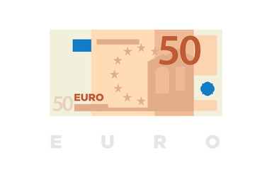 50 euro money banknotes of Europe, flat and minimalistic paper money - vector