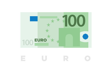 100 euro money banknotes of Europe, flat and minimalistic paper money - vector