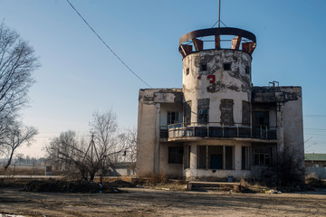 Old abandoned gas station since Soviet times