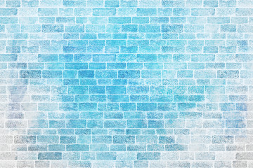 Brick Wall Blue Tone Icon Texture Art Background Pattern Design Graphic