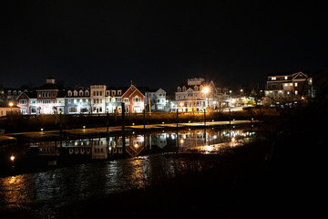 Milford city at night