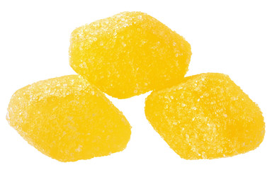 Handful of yellow candy