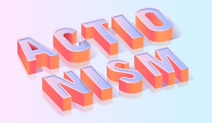 Actionism 3d Title Isometric Vector Template