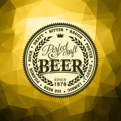 Beer brewery label logo on ice background