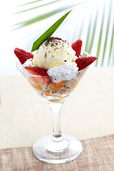 Delicious dessert, fruit ice cream