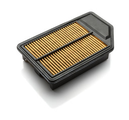 side view air filter for a car on white