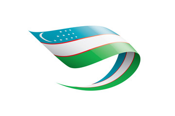 Uzbekistan flag, vector illustration on a white background