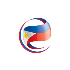 Philippines flag, vector illustration on a white background