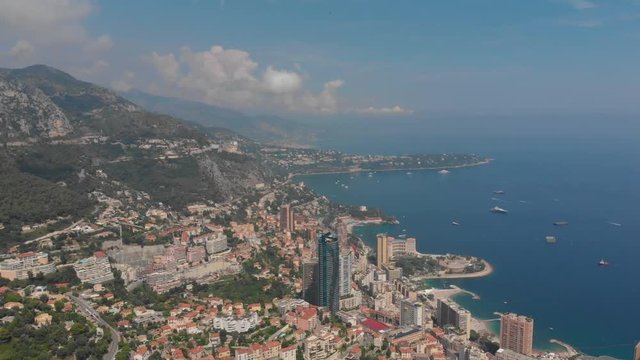 Aerial France Monaco June 2018 Sunny Day Mavic Air  Aerial video of downtown Monaco on a sunny day.