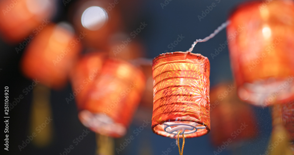 Poster little red lantern for chinese new yeatr